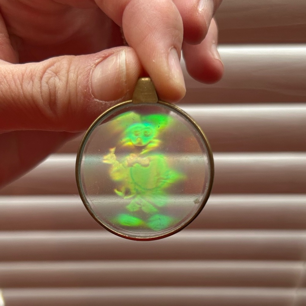 Vintage Holographic Disney Mouse Pendant without chain